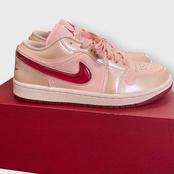 Nike Air Jordan 1 SE Low Patent "Valentine's Day’ HF3174 600 Womens size 8.5 New - Picture 4 of 12